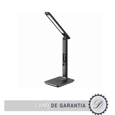 LED Lámpara de escritorio con Qi Inalámbrico Cargador con Alarma Reloj